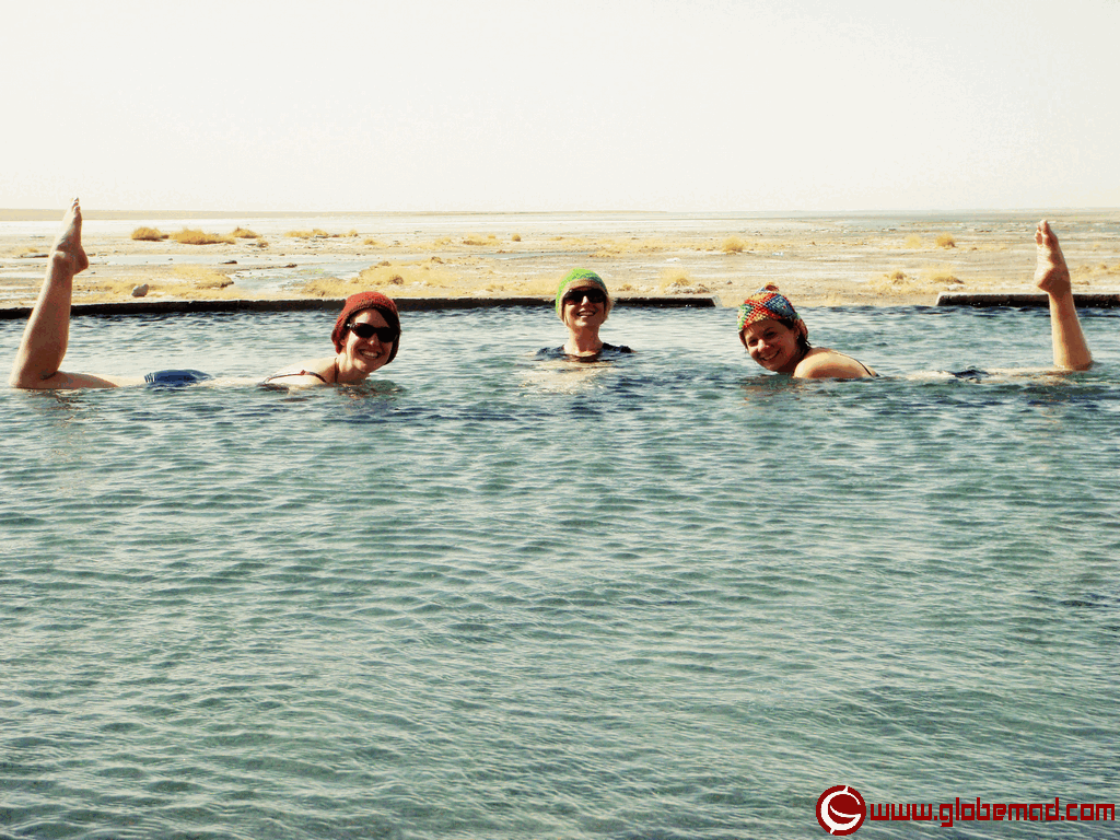 Emma Tryon Adventure travel Globemad Salt flats Bolvia hot spring
