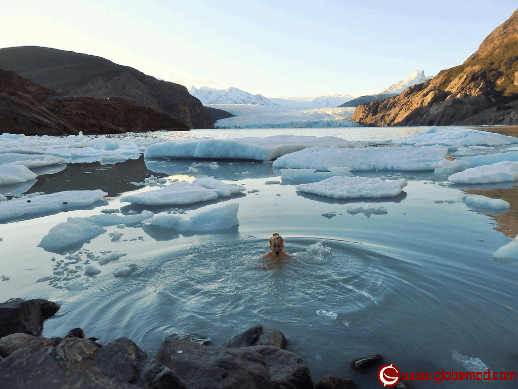 skinny dipping swimming in glacial waters emma tryon Globemad wild