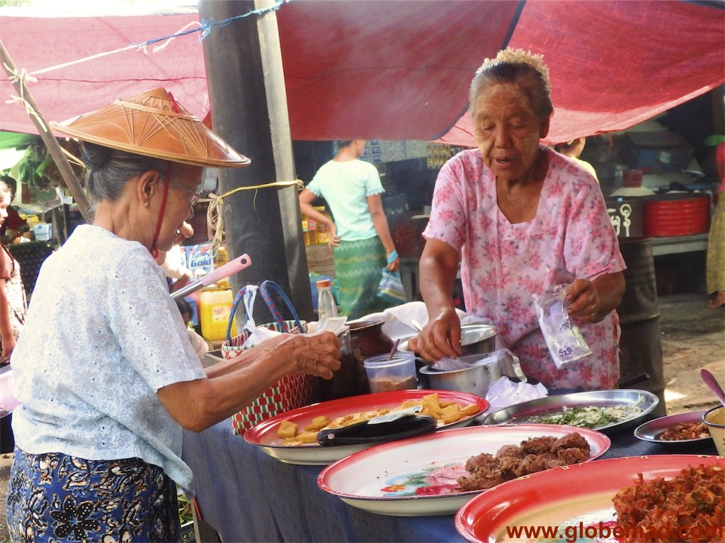 Tradtional local Tradtional burmese Myanmar market dress hats Burma culture people