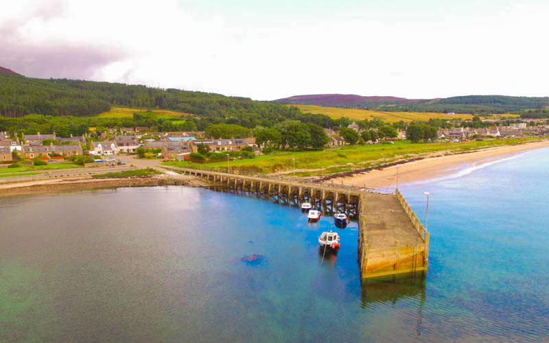 Golspie-Aerial-Scotland-road-trip-North-Coast-500-Itinerary